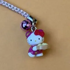 ★レア★未使用品★神戸中華街バージョン ストラップ 根付★ご当地キティ ピンク