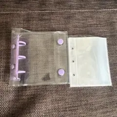 ３穴 クリアミニバインダー 紫 リフィル20枚セット シール帳