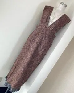 スコットクラブ　ウール混サロペットワンピース　裏地付き　ヤマダヤ