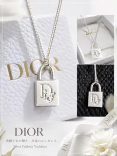 DIOR ディオール　パドロック ネックレス シルバー　南京錠