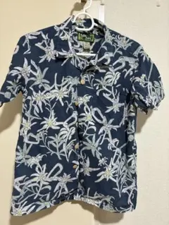モンベル アロハシャツ タケロハ ブルー系 エーデルワイス カラビナ柄のサムネイル
