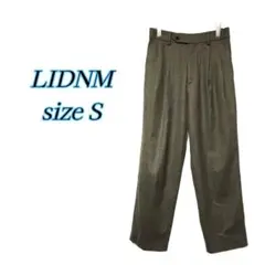 LIDNM　ウールストレートスラックス　ブラウンSのサムネイル