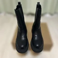 厚底サイドゴアブーツ 黒 ORiental TRaffic