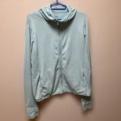 訳あり　ユニクロ エアリズムUVカットメッシュパーカー L グリーン