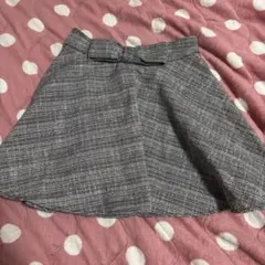 ♡ INGNI イング グレー ツイード風 フレアスカート リボン付き ♡