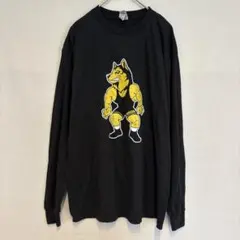 ギルダン アニマル 長袖Tシャツ 丸首リブ袖 M 黒 綿ポリ カジュアルのサムネイル