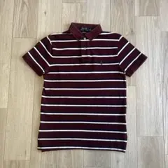 【美品】POLO RALPH LAUREN ボーダーロゴ刺繍　ポロシャツ