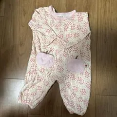 e*mue りんご柄 ロンパース