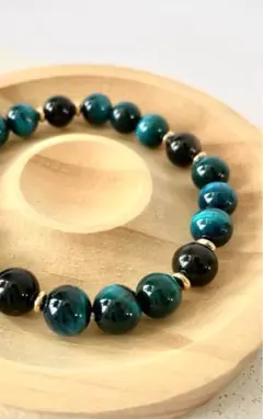ブルータイガーアイ天然石ビーズブレスレット