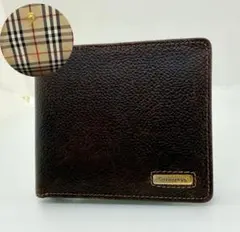 美品★Burberrys★バーバリーズ★財布★二つ折り★ノバチェック★シボ革★黒 美品☆Burberrys☆バーバリーズ☆財布☆二つ折り☆ノバチェック☆シボ
