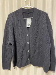 新品タグ付き⭐︎UNTITLED ケーブルニットカーディガン サイズ2 グレー