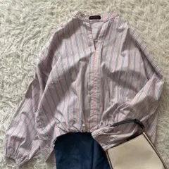 【アーバンリサーチ】マルチストライプスキッパーシャツ　フリー