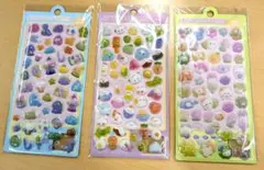 【3枚セット】ぷっくり 3Dステッカー 恐竜・シマエナガ・ネコ かわいい シール