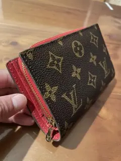Louis Vuitton 三つ折り財布 ブラウン/レッド　モノグラム