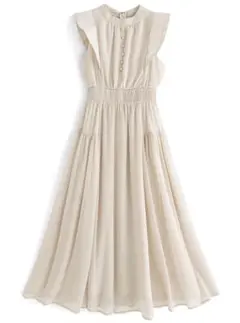 GRL 楊柳シフォンフリルフレアワンピース[k9123c]