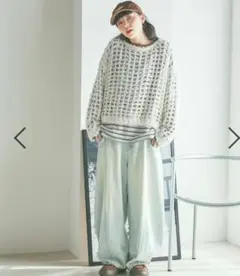 値下げ　ニコアンド　美品です　コットンフェザーニットプルオーバー