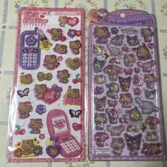 【正規品】うるちゅるPOPシール　日焼けキティ　平成はっぴーフォン 2枚セット