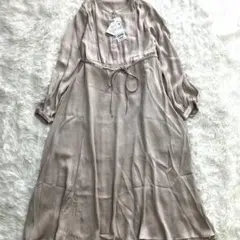 未使用タグ付 Visビス 割繊 フレアワンピース ロングワンピース 長袖