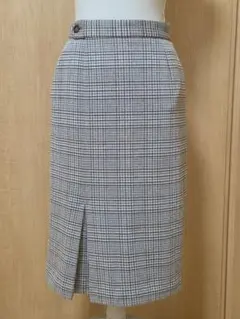 index タイトスカート　グレー　ブルー　チェック柄