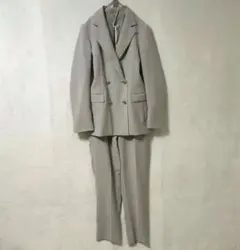 ダブルブレスト パンツスーツ ライト グレー 洗えるスーツ 洗濯 S