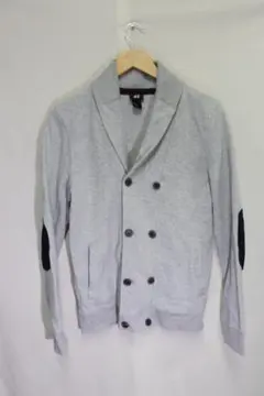 プロフ必H&MスウェットショールカラーピーコートシンプルきれいS