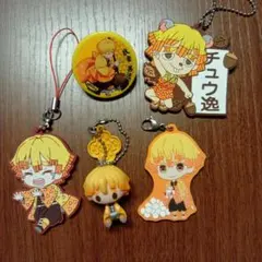 【まとめ売り】鬼滅の刃 我妻善逸 ラバーストラップ キーホルダー グリップ