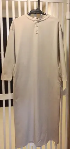 ベージュ Mサイズ ロングカットソーワンピース