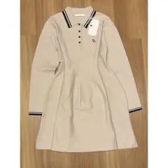 新品chico チコ　配色ポロニットミニOP 配色ポロミニワンピース　アイボリー