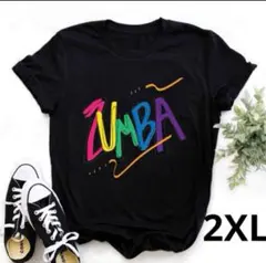 ZUMBAの ロゴ　ダンス衣装　ヨガ　ウェアTシャツ ランニングウェア