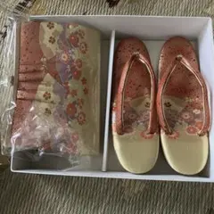 花柄草履とバッグのセット