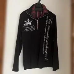 ブラックポロシャツ ジッパー付き