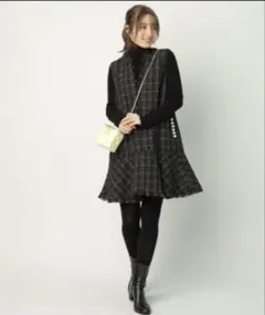 美品☆Apuweiser-riche ツイードペプラムミニワンピース1