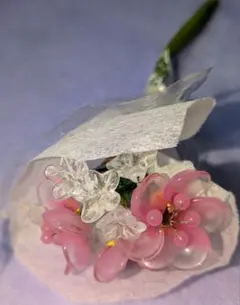 ガラス製花束 ピンク ガラス細工 インテリア