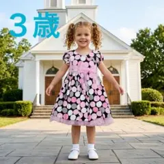 新品　BONNIE JEAN ボニージーン　ドット柄ワンピース　３Ｔ　３歳のサムネイル