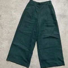 エージーバイアクアガール グリーン ワイドパンツ ハイウエスト タックあり