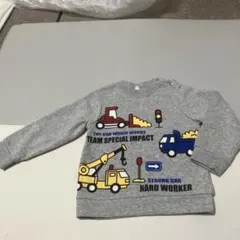 トラックプリント グレー トレーナー　サイズ95