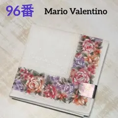 96番　マリオバレンチノ　ハンカチ　未使用　ホワイト　薔薇　送料込み