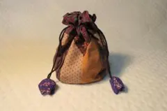 着物リメイク　パッチワーク　和の巾着袋　D13