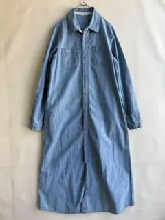 ペリエ　レディース　シャンブレー　ロング　シャツ　M ダンガリー　ワンピース