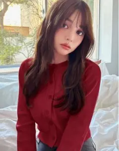 グレイル　ショート丈ニットカーディガン[an1509]レッド