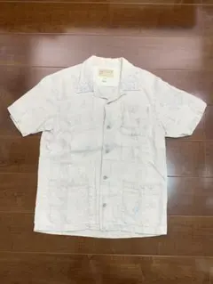 美品☆[RRL] 24SS インディゴプリント 半袖 リネン キャンプシャツ Mのサムネイル