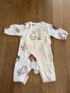 ミッフィー いちご柄 フリースロンパース　60-70 新品