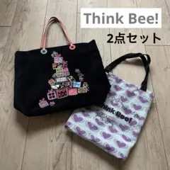 Think Bee! シンクビー プレゼント　トートバッグ　ブラック　黒　袋付き