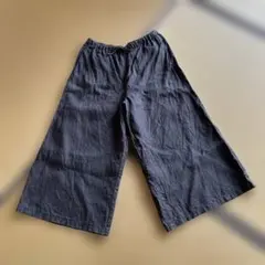 無印良品 MUJI 麻100％ フレンチリネンイージーワイドパンツ グレー　XL