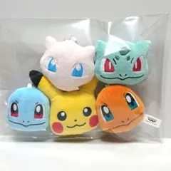 新品未使用 ポケットモンスター フェイスぬいぐるみマスコット5種セット