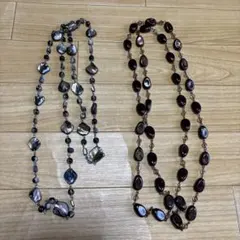 ビーズロングネックレス2本セット