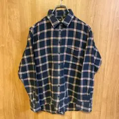 【ユニクロ】UNIQLO チェックシャツ ネルシャツ　ネイビー　Mサイズ