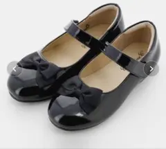 【しべママ専用　未使用】リボン付きブラックフォーマルシューズ 19cm