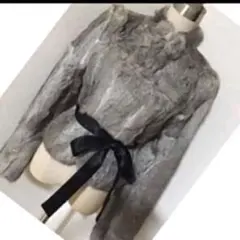 美品 【定価29800円】COMME CA ISM リボン付きラビット毛皮