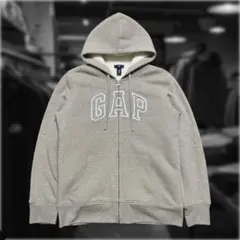 【大人気】GAP ロゴ刺繍 レディース ジップパーカー ベージュ